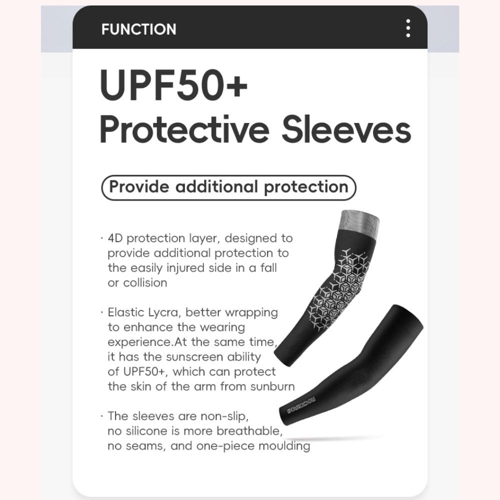 ROCKBROS Sun Protection Breathable Arm Sleeves with Elastic Fit for Cycling Running and Outdoor Sports
