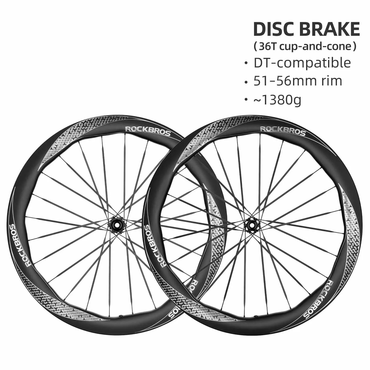 700C Carbon Fiber Wave Rim Road Bike Wheelset