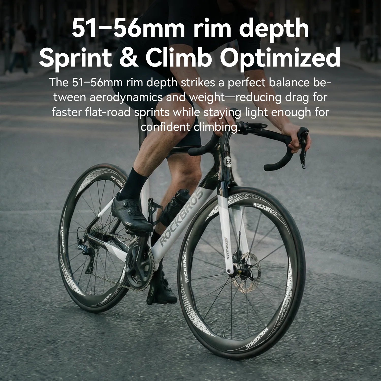 700C Carbon Fiber Wave Rim Road Bike Wheelset