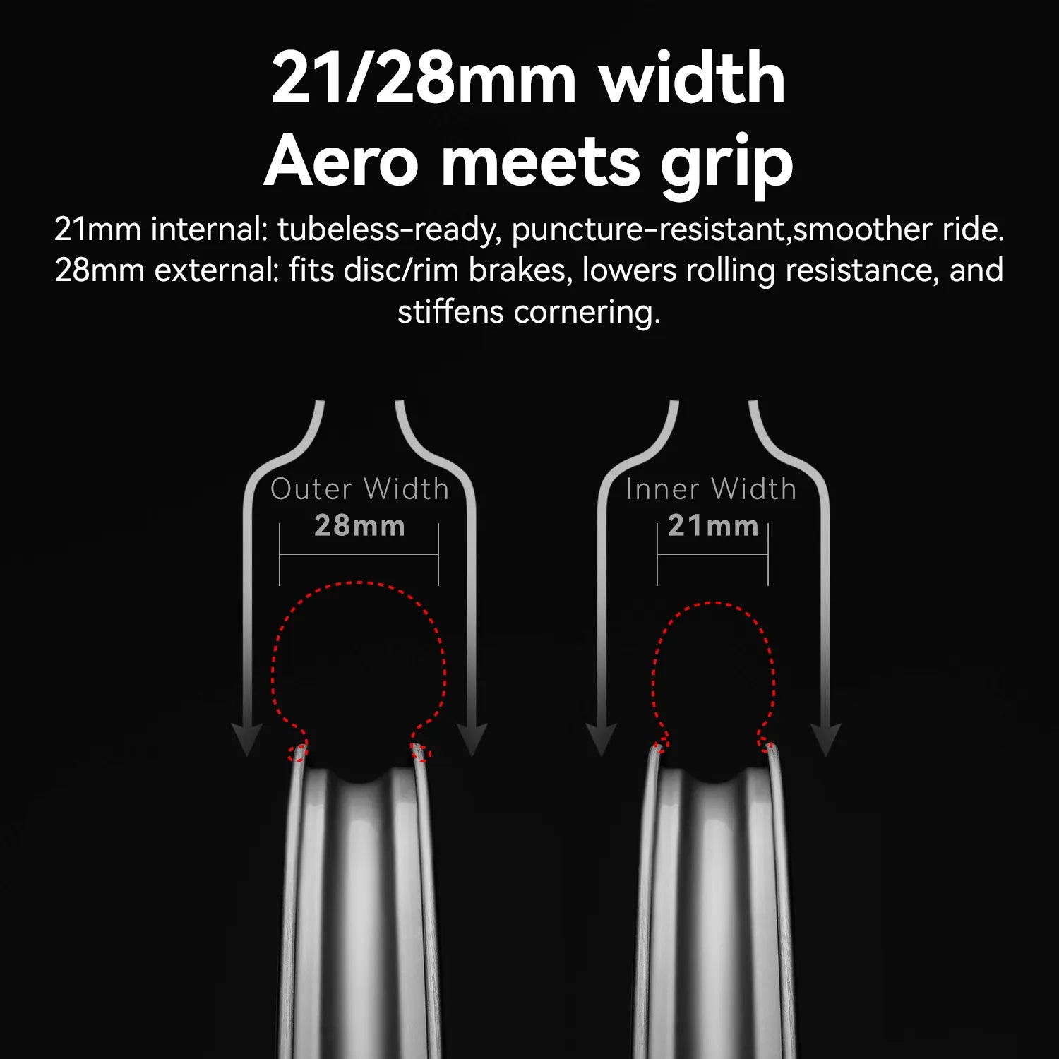 700C Carbon Fiber Wave Rim Road Bike Wheelset