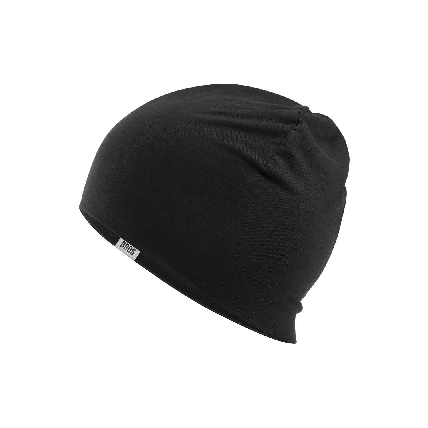 ROCKBROS Tencel Merino Wool Cycling Cap, reversible thermal beanie for winter riding.
#Color_Black