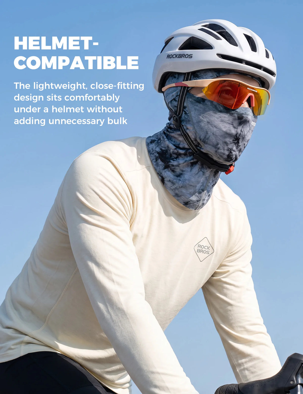 ROCKBROS Tencel and wool blend windproof balaclava for outdoor activities