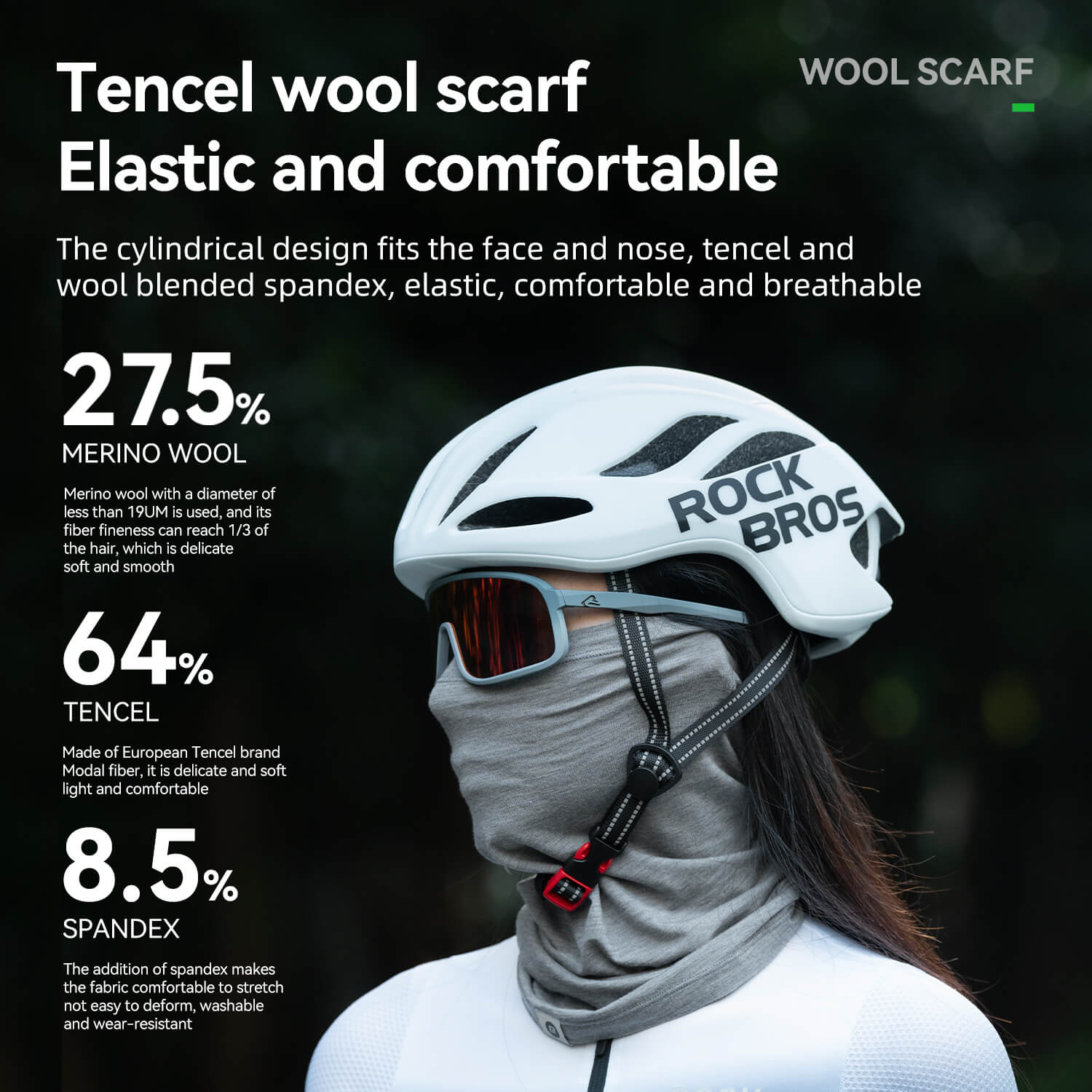 ROCKBROS multifunctional tube scarf for winter sports and daily commuting