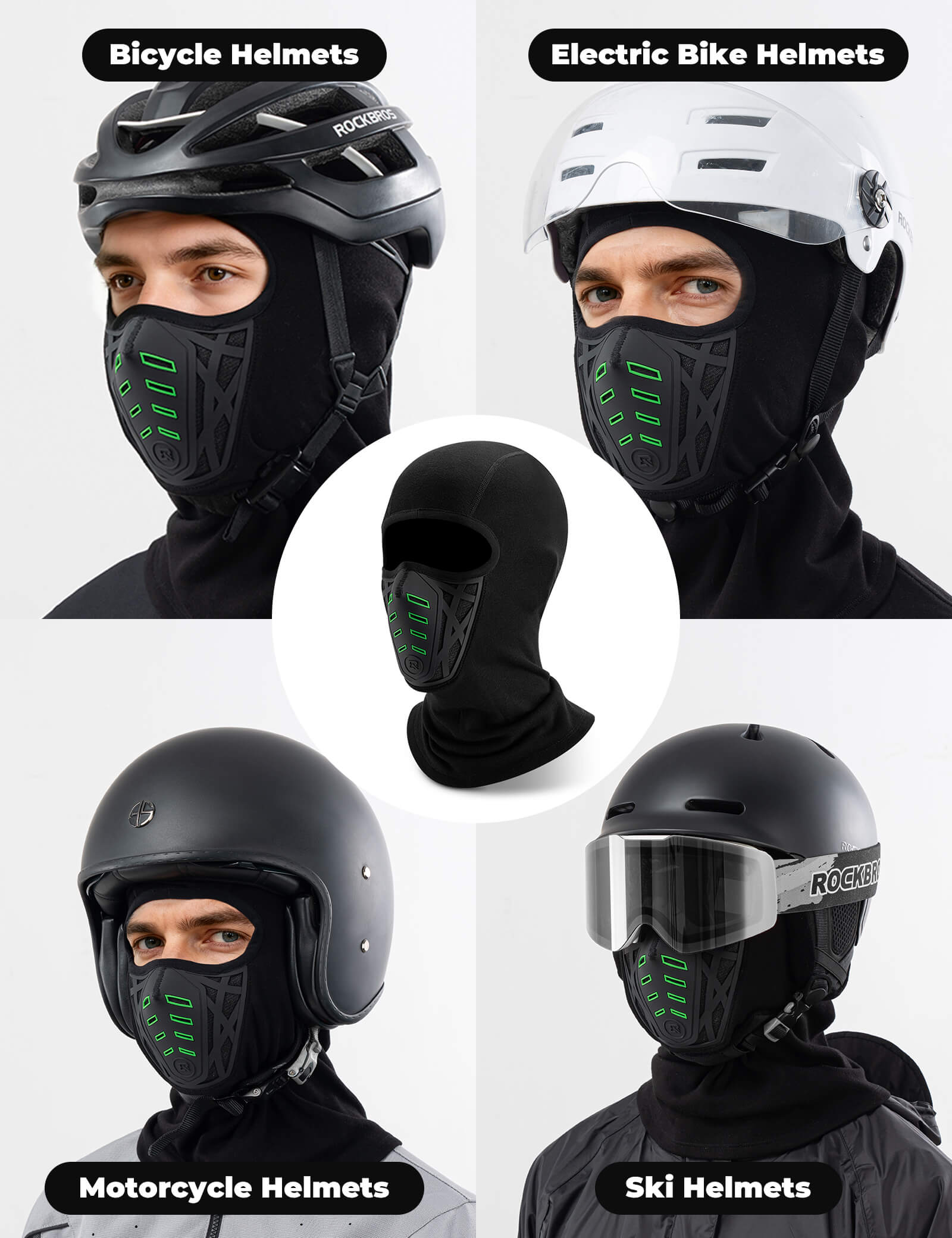 ROCKBROS Balaclava Ski Mask Thermal Windproof 3D Design Face Mask for Winter Cycling and Skiing
