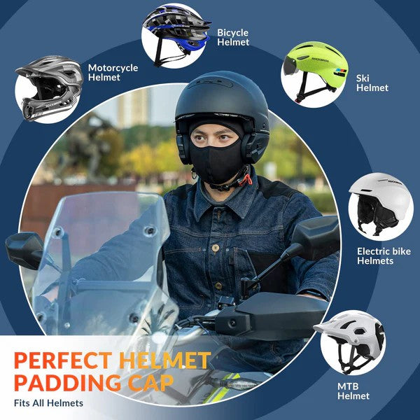 ROCKBROS Thermal Cycling Skull Cap Helmet Liner with Glasses Holes for Winter Cycling, Warm Fleece