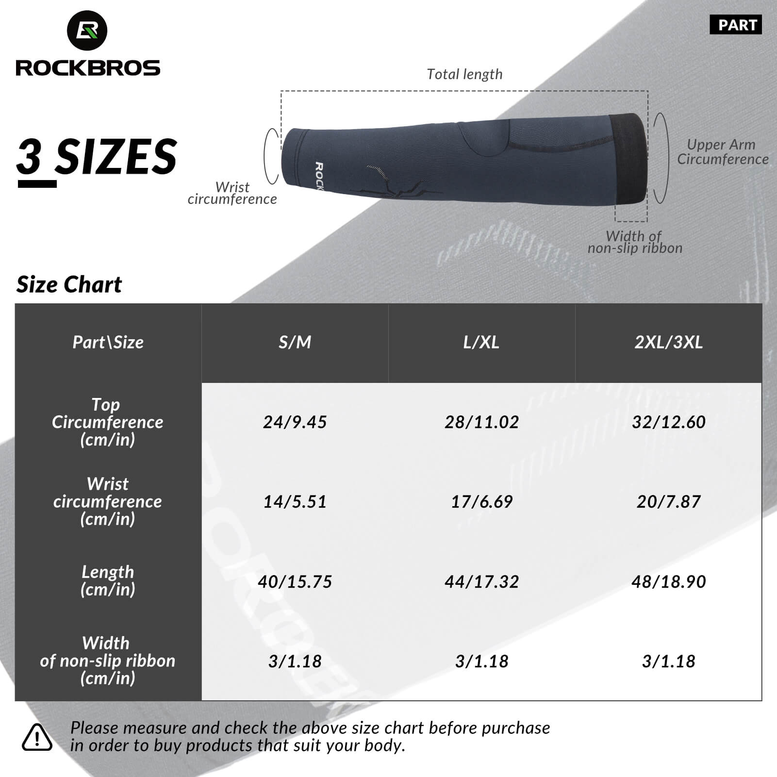 ROCKBROS thermal fleece arm warmers for cycling, running, and outdoor sports in cold weather
#Color_Blue Black