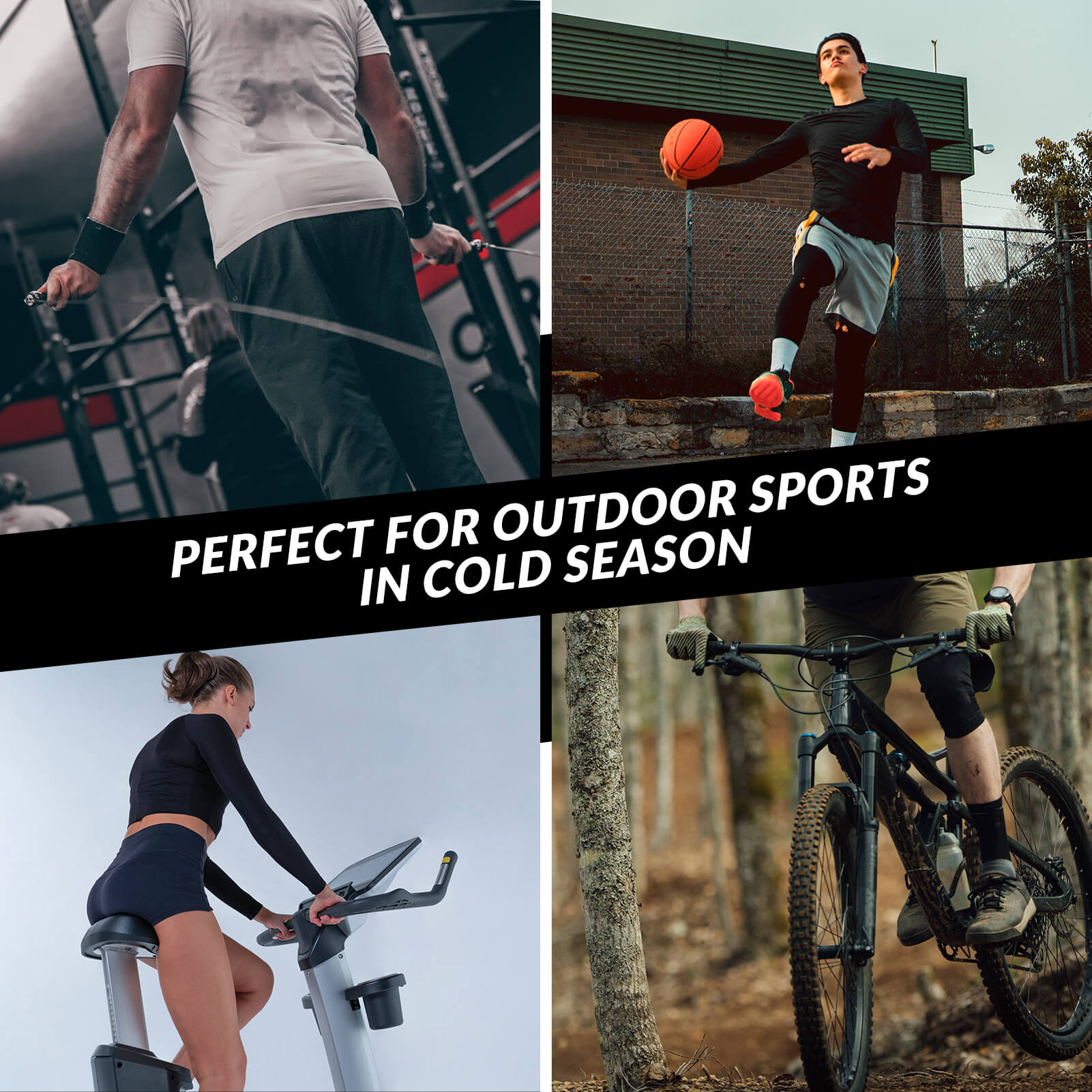ROCKBROS thermal fleece arm warmers for cycling, running, and outdoor sports in cold weather