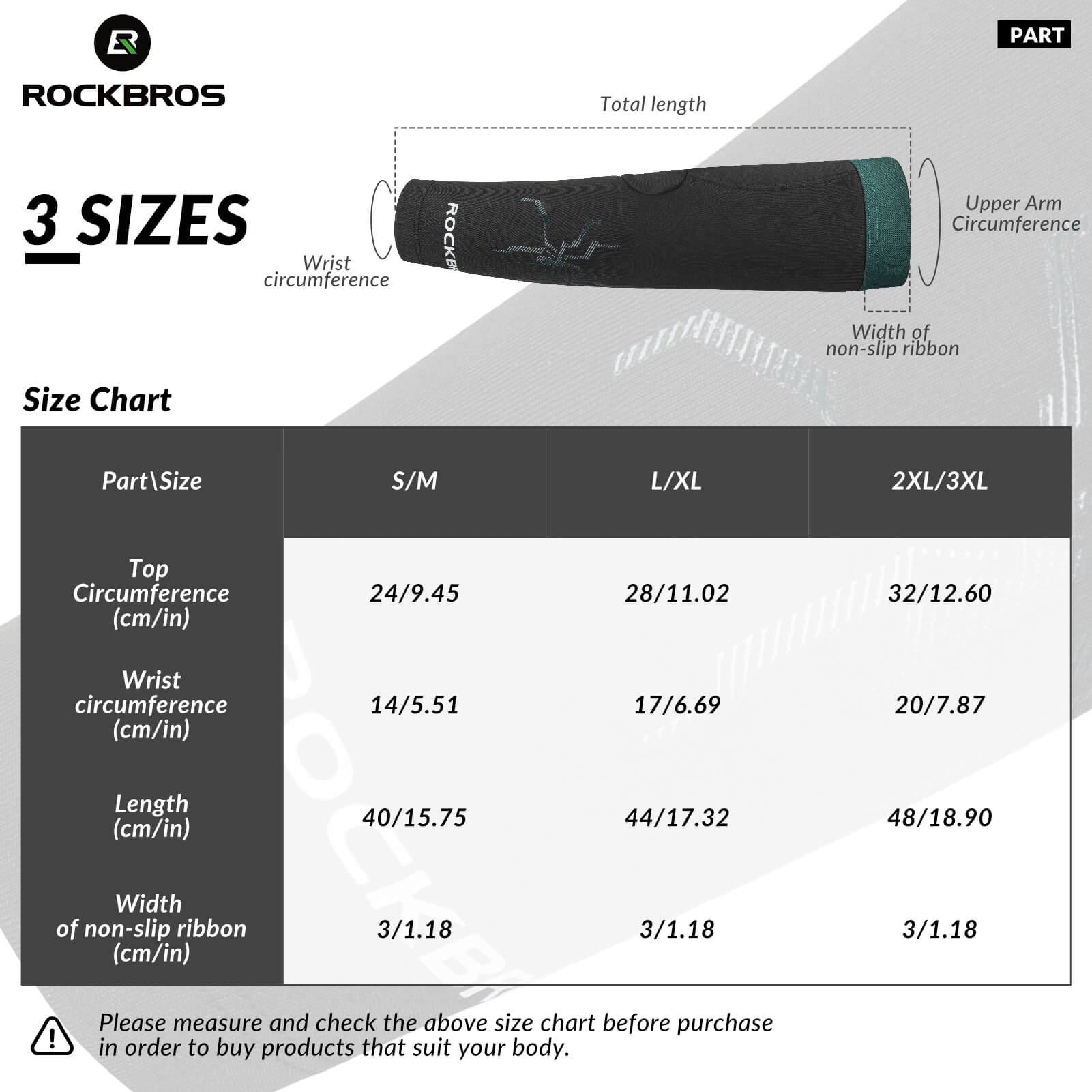 ROCKBROS thermal fleece arm warmers for cycling, running, and outdoor sports in cold weather
#Color_Black Green