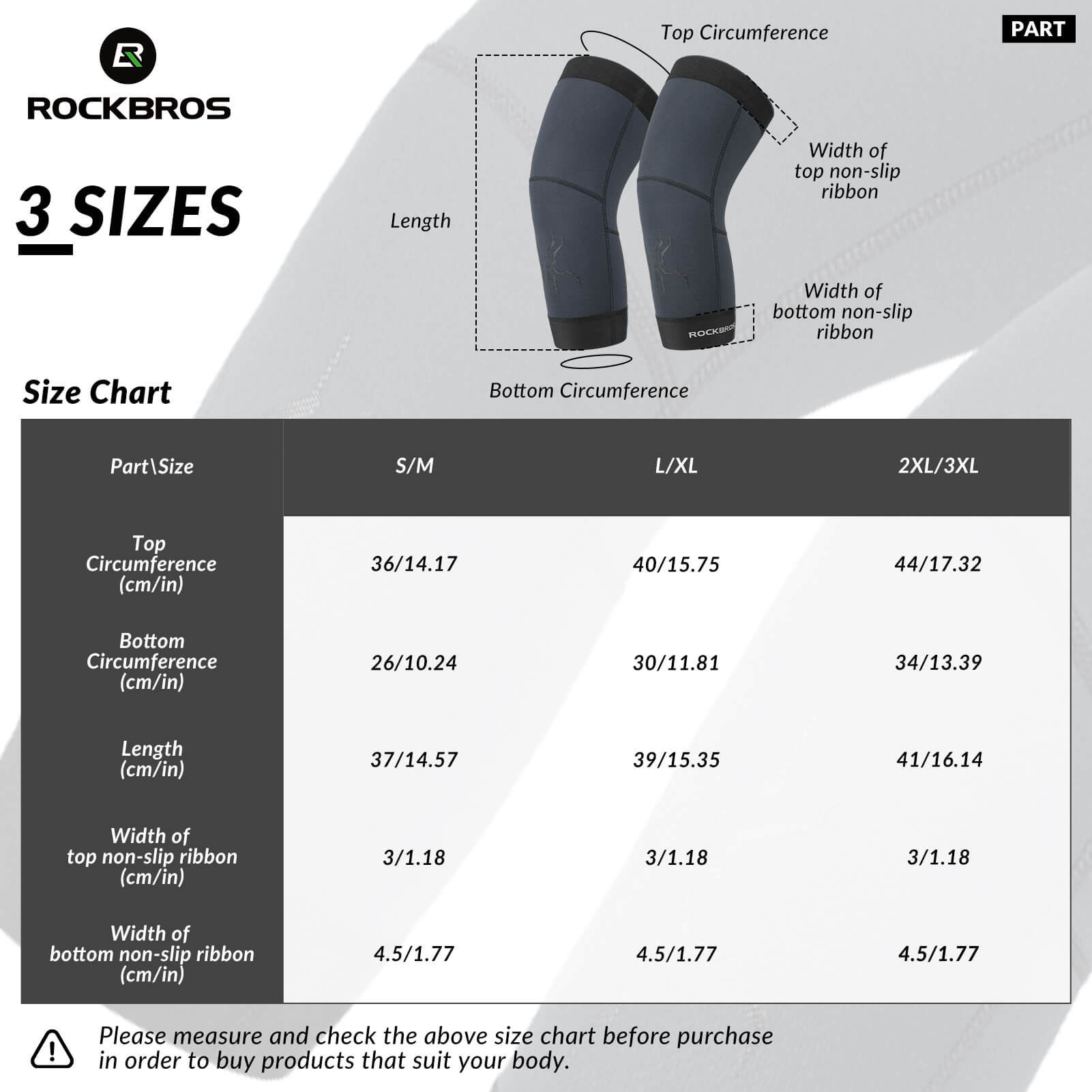 ROCKBROS Thermal Knee Warmers for cycling, running, hiking, and outdoor sports
#Color_Blue Black