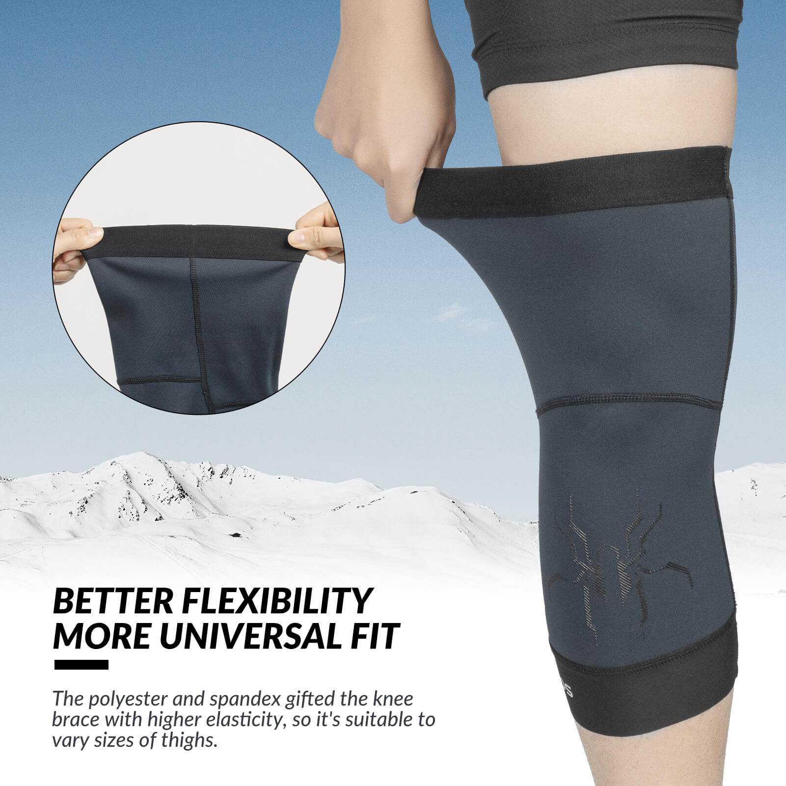 ROCKBROS Thermal Knee Warmers for cycling, running, hiking, and outdoor sports
#Color_Blue Black