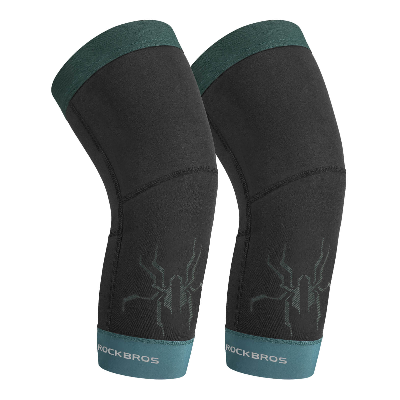 ROCKBROS Thermal Knee Warmers for cycling, running, hiking, and outdoor sports
#Color_Black Green