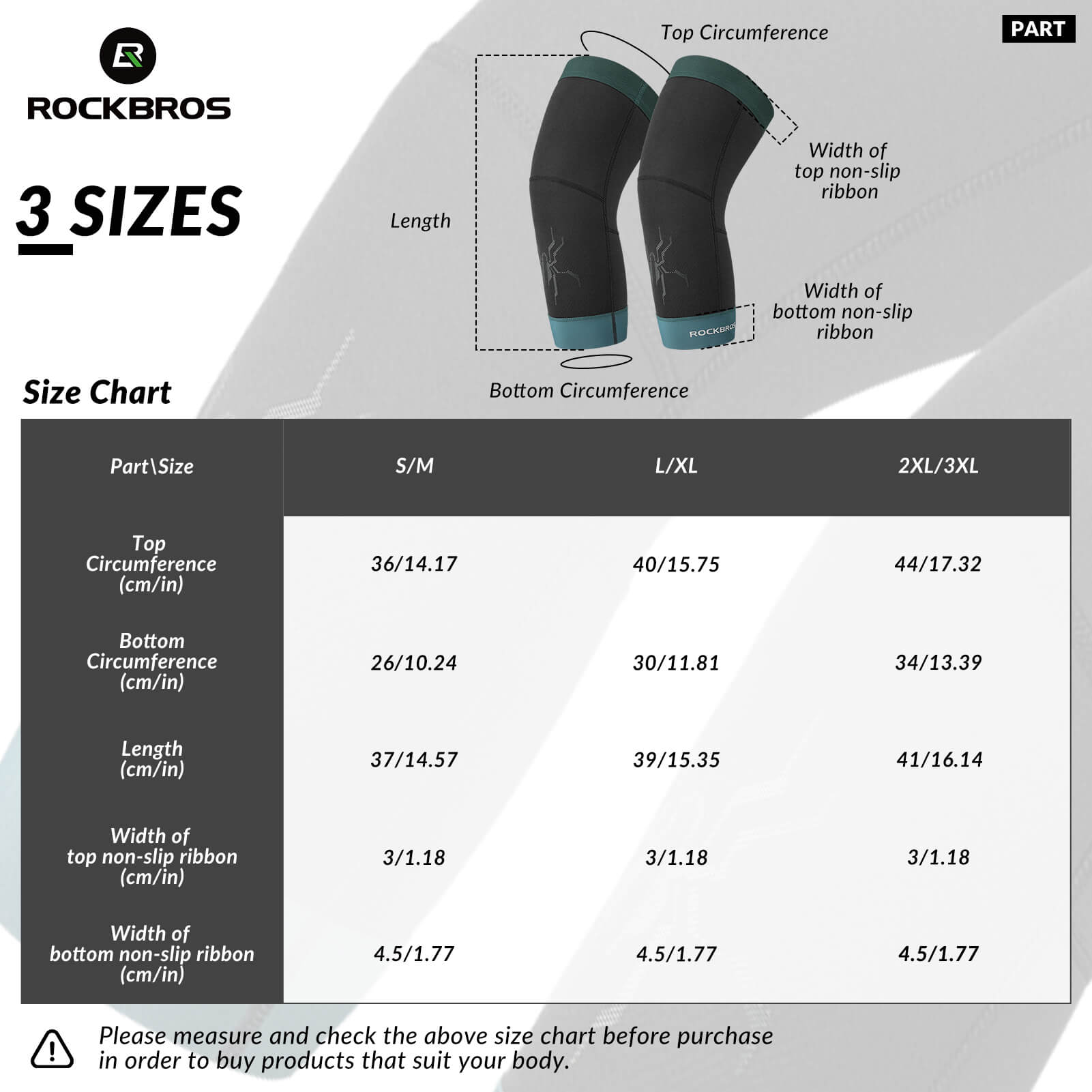 ROCKBROS Thermal Knee Warmers for cycling, running, hiking, and outdoor sports
#Color_Black Green