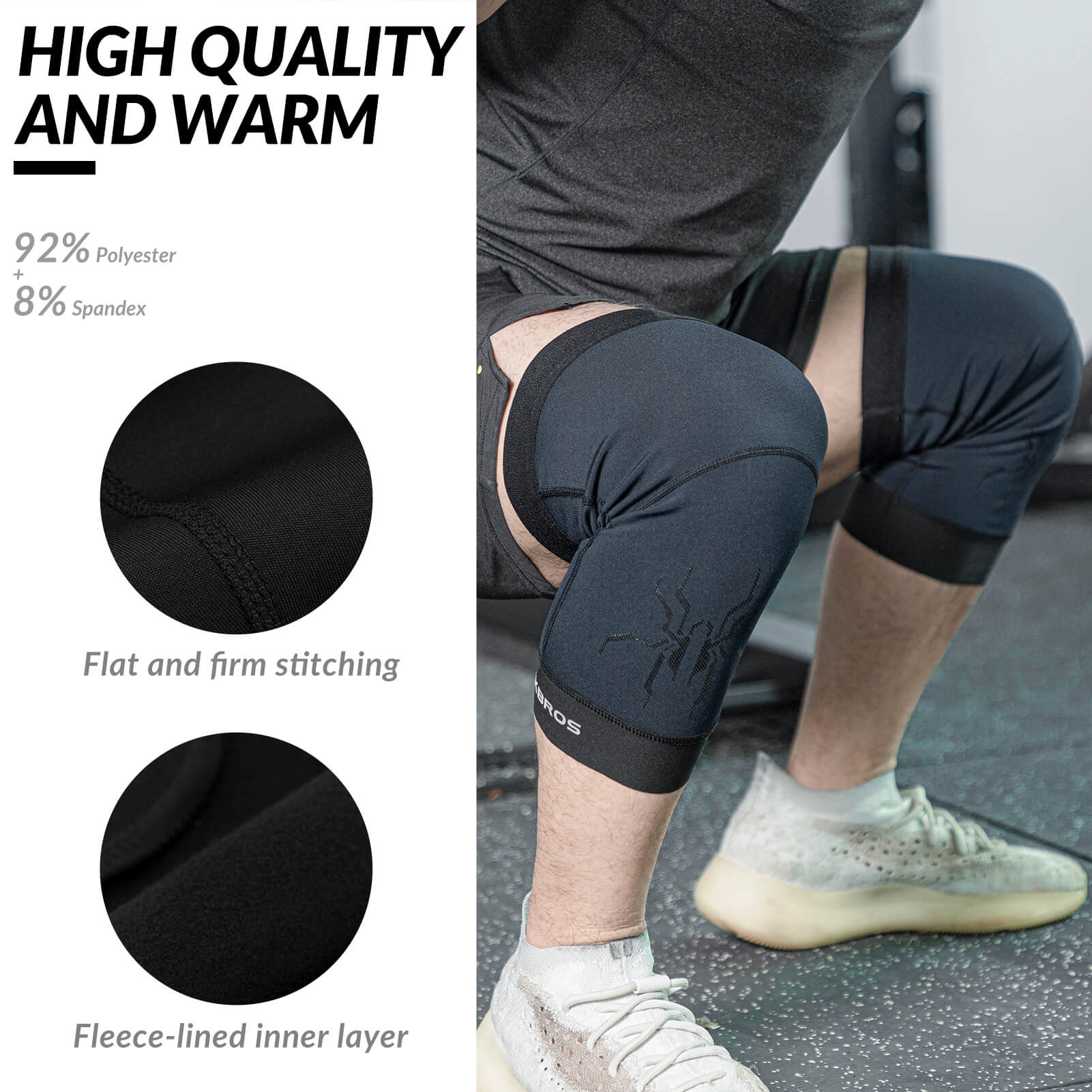 ROCKBROS Thermal Knee Warmers for cycling, running, hiking, and outdoor sports
#Color_Blue Black
