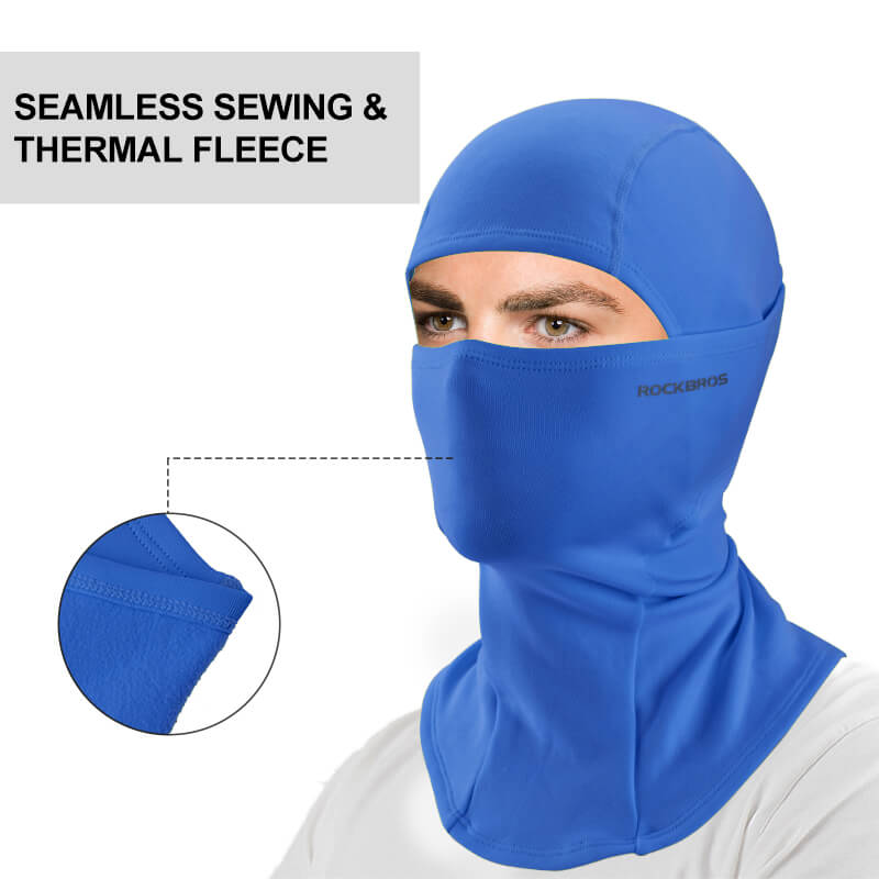 ROCKBROS blue thermal windproof balaclava ski mask for winter cycling and outdoor sports
#Color_Blue