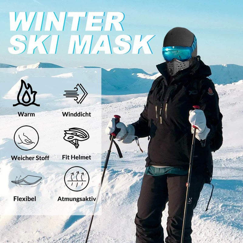 ROCKBROS Thermal Winter Balaclava with Integrated Breathing Mask and Filter for Cold Weather Protection