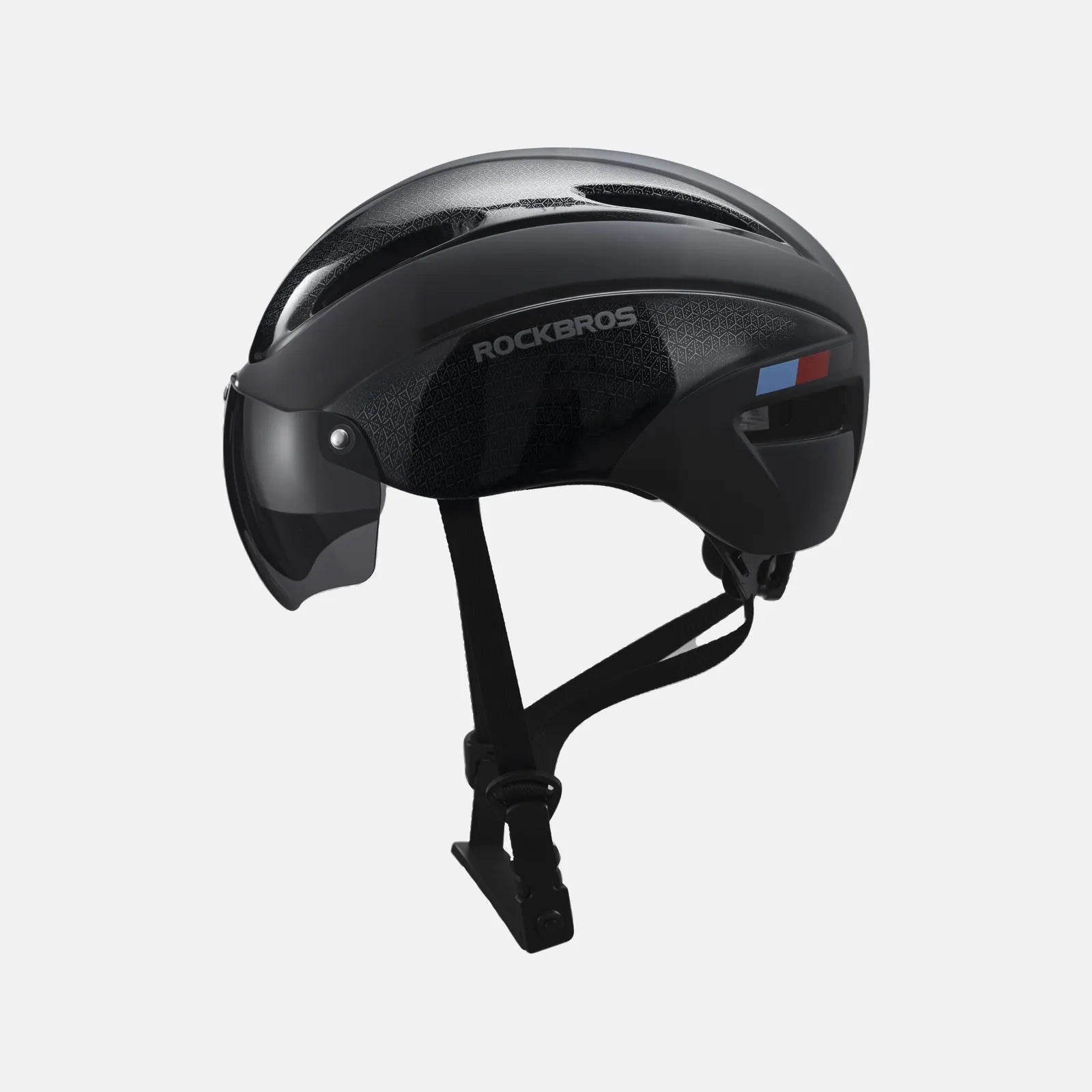 ROCKBROS Trussier cycling helmet with magnetic goggles for road and mountain biking
#Color_Black