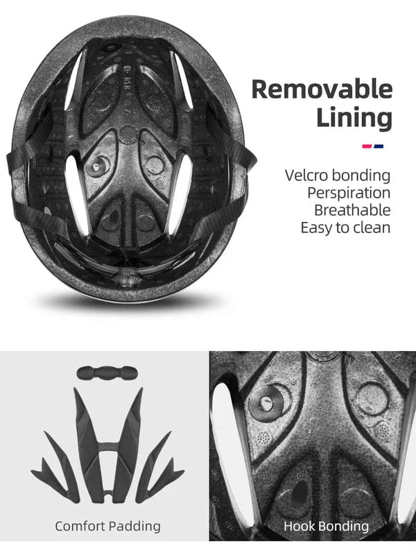 ROCKBROS Trussier cycling helmet with EPS foam and PC shell for enhanced impact protection
