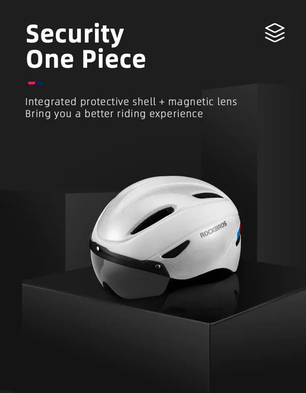 ROCKBROS Trussier cycling helmet with EPS foam and PC shell for enhanced impact protection