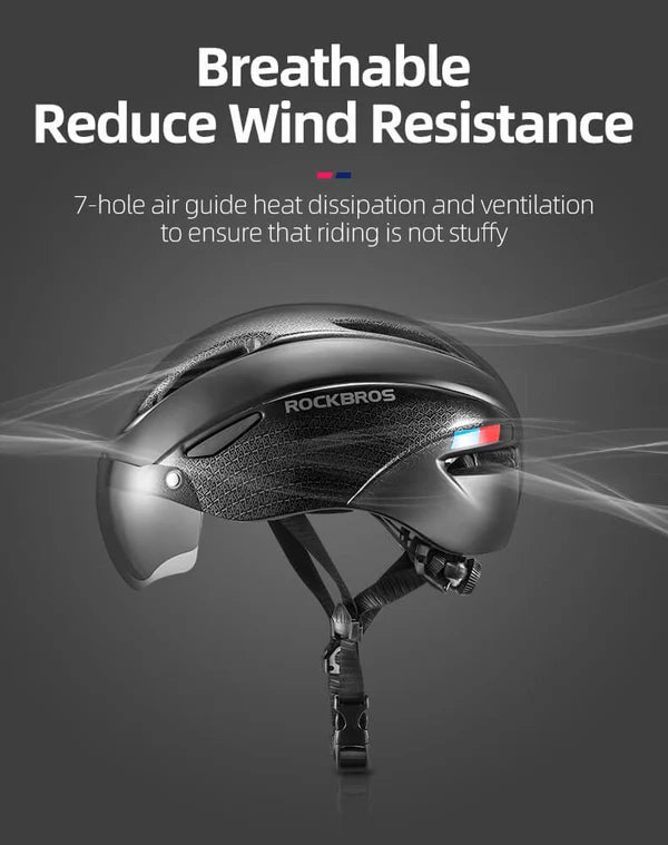 ROCKBROS Trussier cycling helmet with EPS foam and PC shell for enhanced impact protection