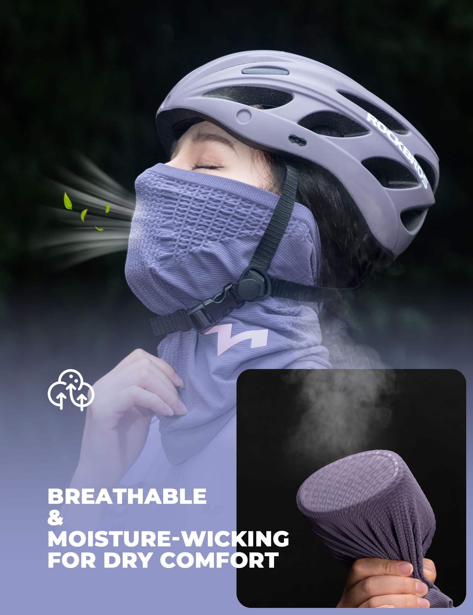 rockbros tvi womens knitted cycling neck gaiter windproof breathable warm for cycling commuting and outdoor use