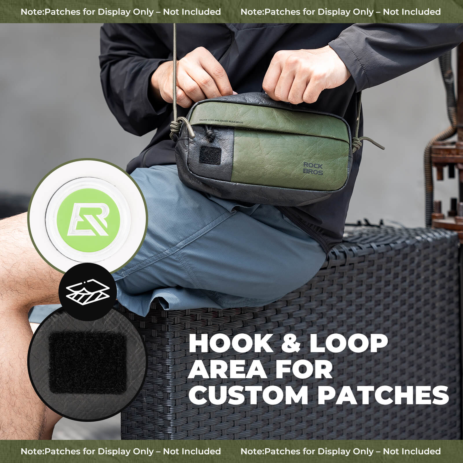 ROCKBROS Tyvek® Bike Handlebar Bag with Shoulder Strap, 1.5L, lightweight, water-resistant, eco-friendly cycling bag