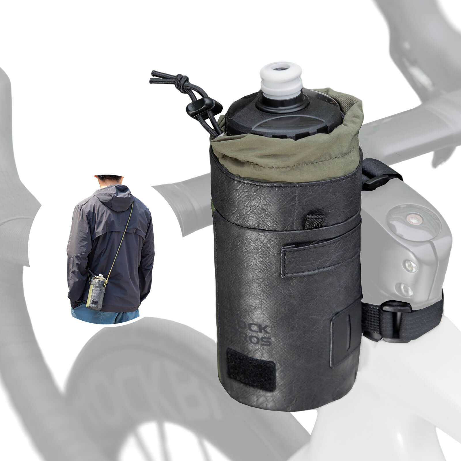 ROCKBROS Tyvek® bike water bottle bag 0.7L, eco-friendly and water-resistant
