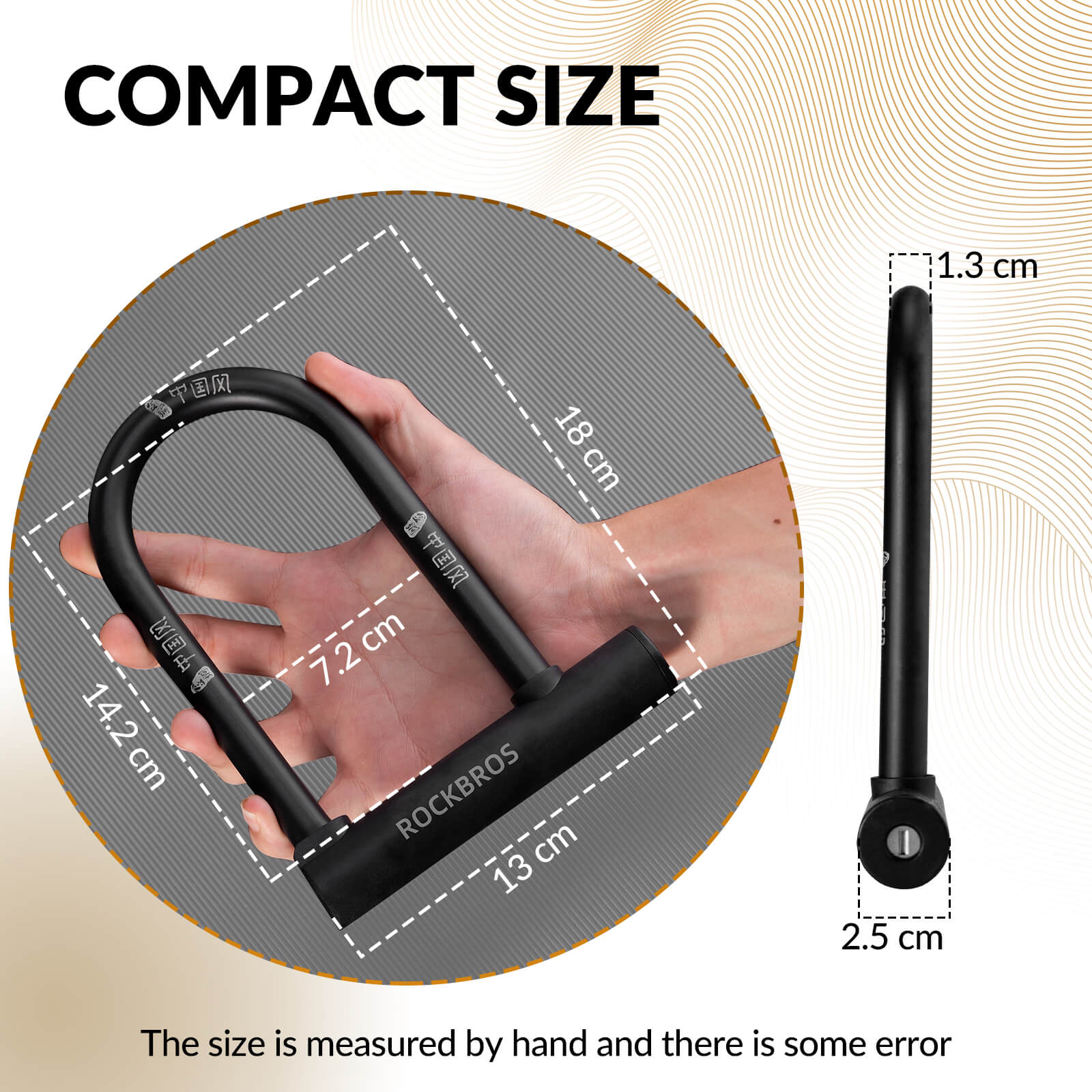 ROCKBROS U-lock bike and e-bike security lock made from carbon steel