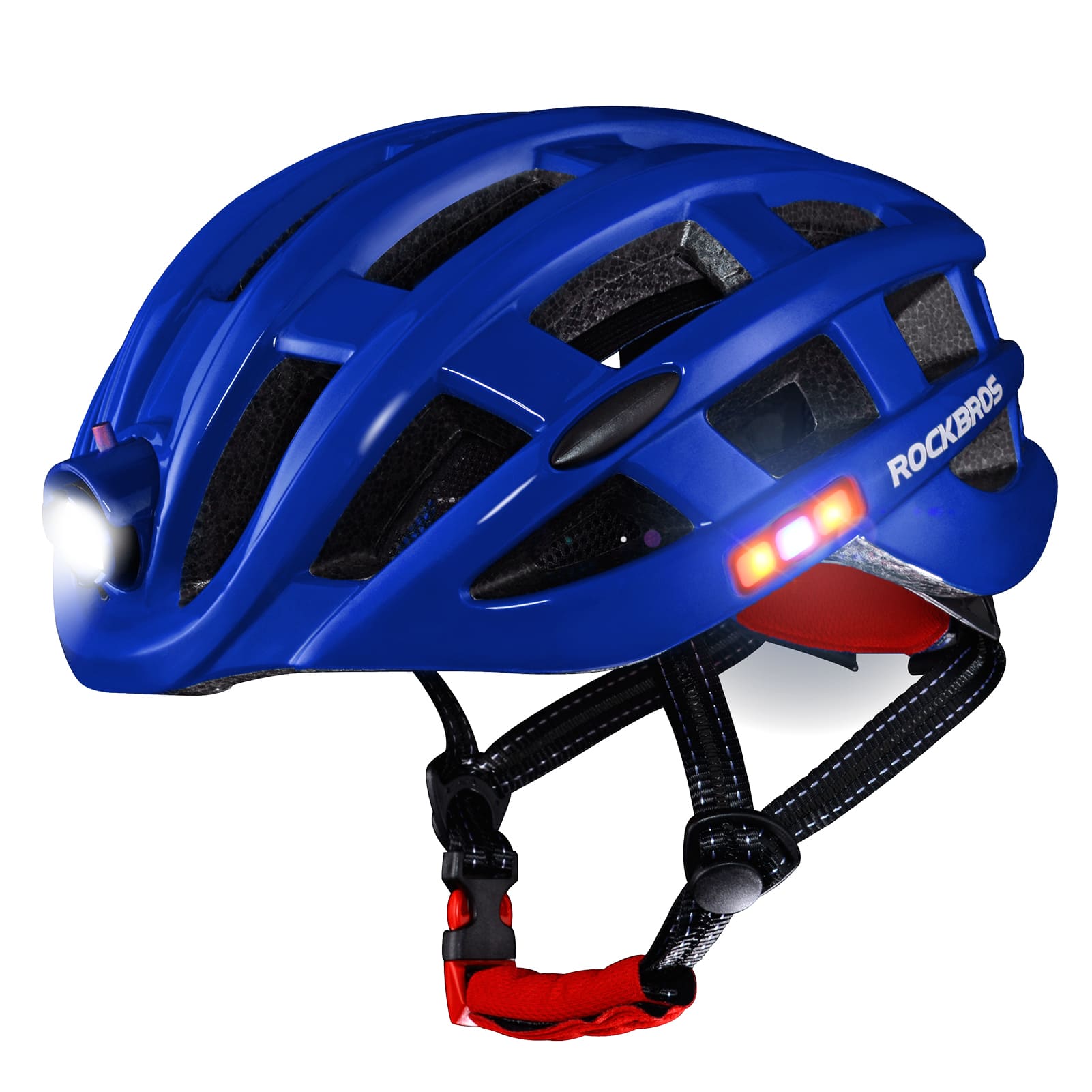 ROCKBROS ultra light smart bike helmet with LED safety light
#Color_Blue