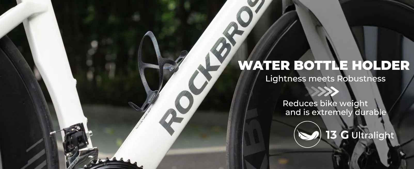 ROCKBROS carbon fiber bike bottle cage 13g lightweight secure water bottle holder