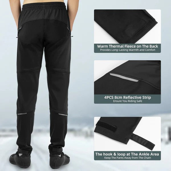 ROCKBROS Unisex Fleece Lined Thermal Cycling Pants – Warm, Windproof Bike Pants for Winter Riding