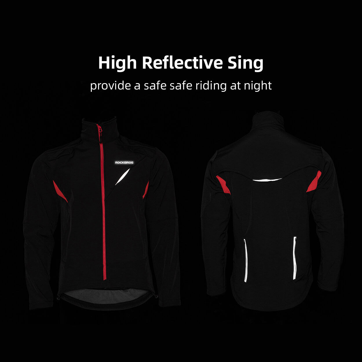ROCKBROS unisex thermal winter cycling jacket for cold weather outdoor sports