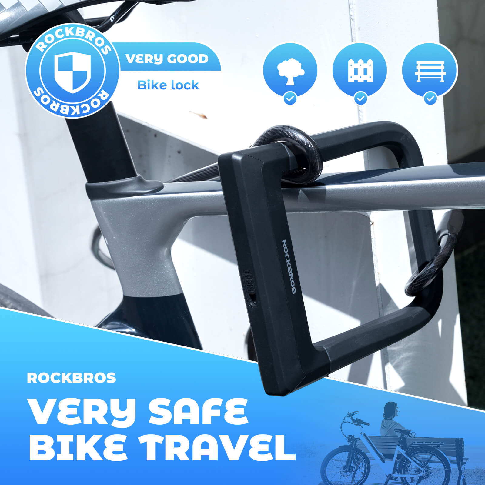 Weather-resistant and thickened silicone bike lock for maximum security and durability
