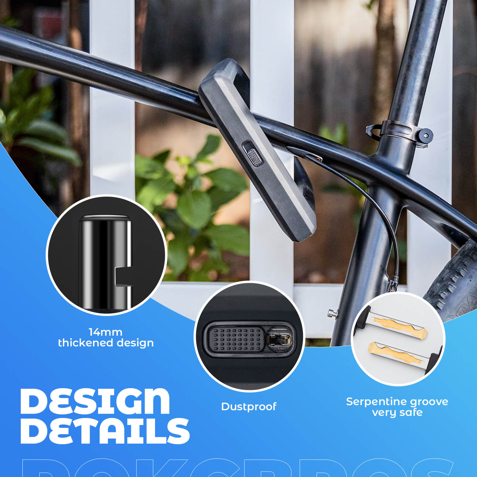 Weather-resistant and thickened silicone bike lock for maximum security and durability