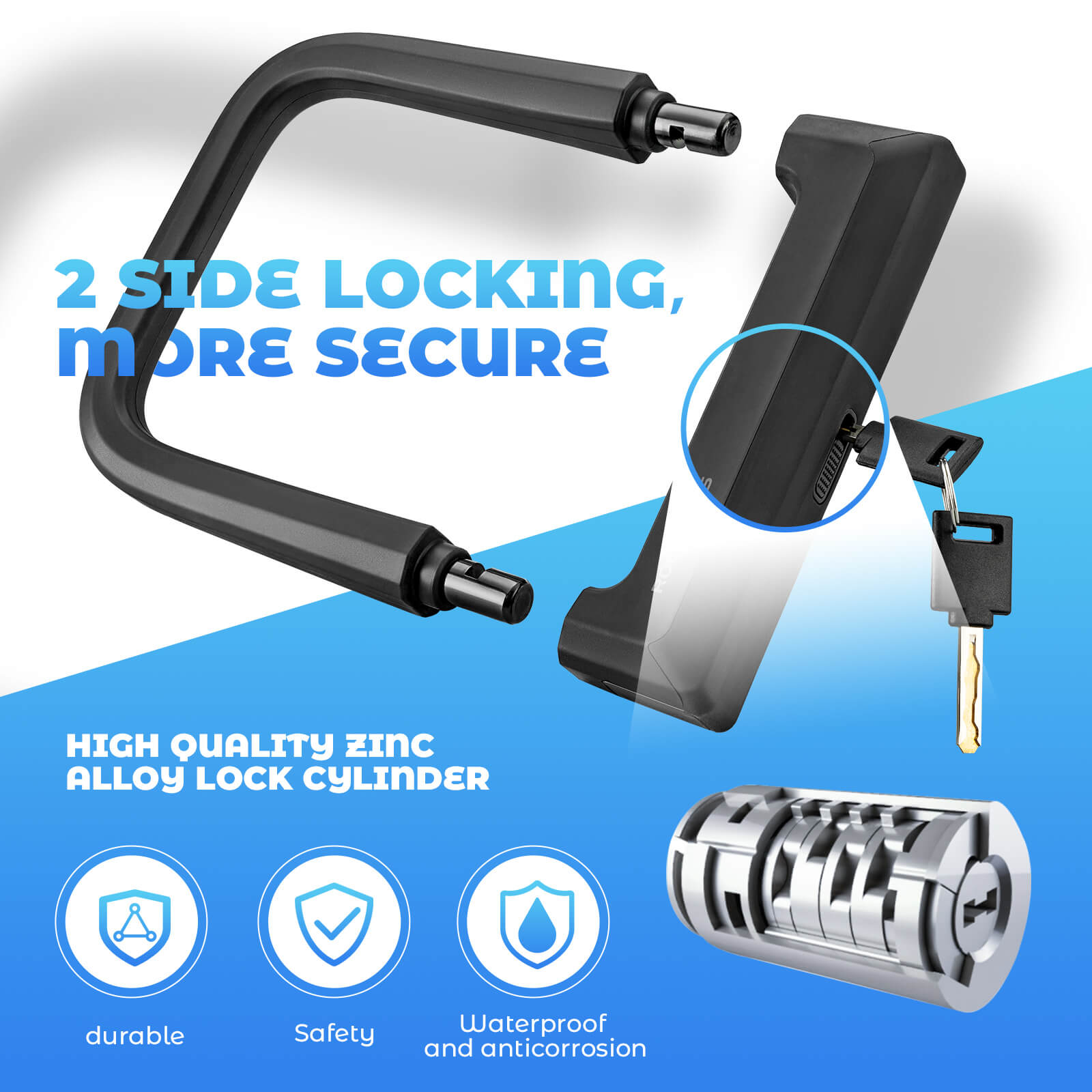 Weather-resistant and thickened silicone bike lock for maximum security and durability