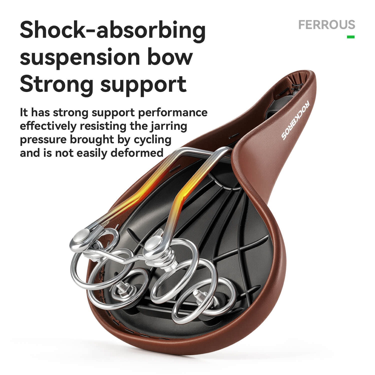 ROCKBROS vintage comfort bike saddle with dual-spring shock absorption