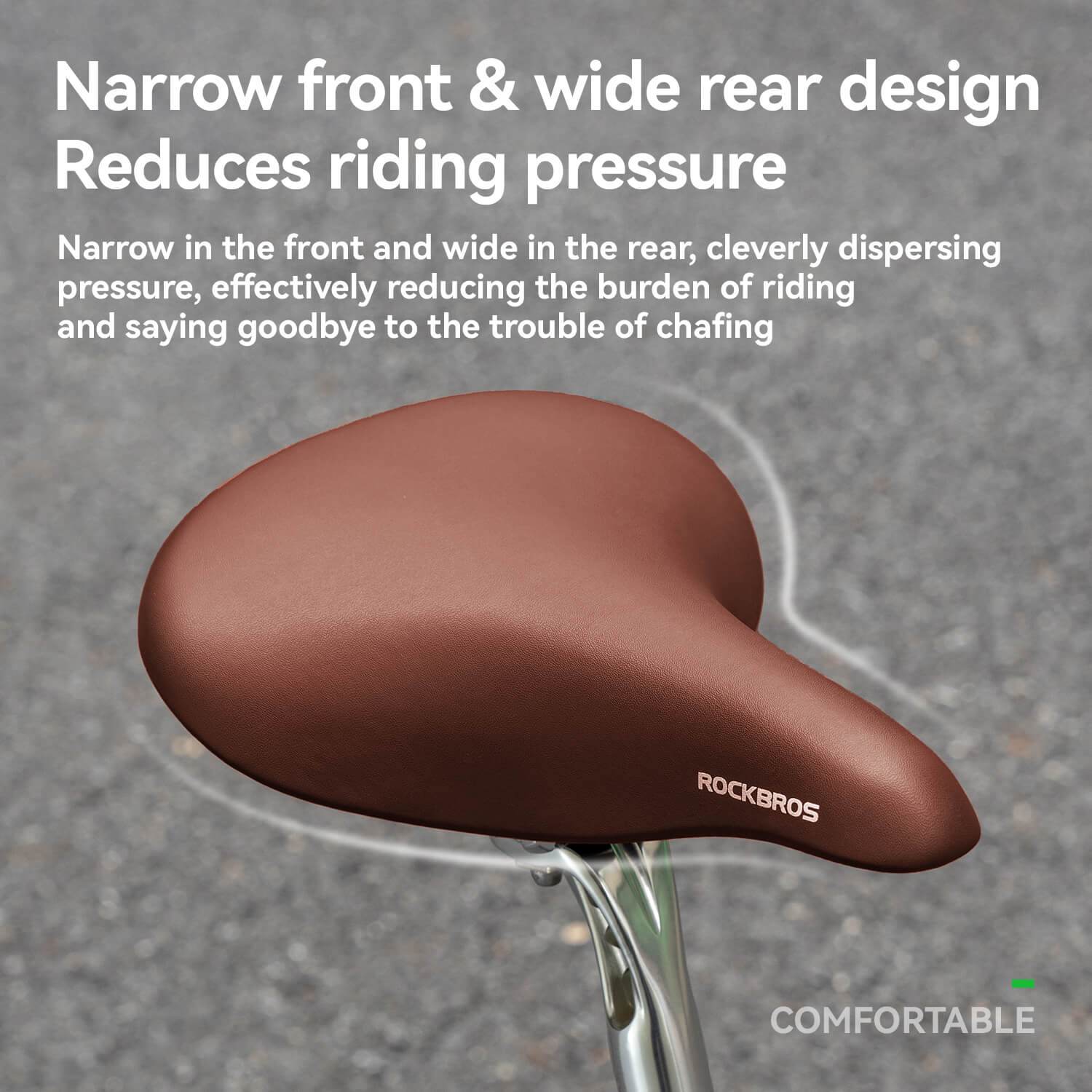 ROCKBROS vintage comfort bike saddle with dual-spring shock absorption