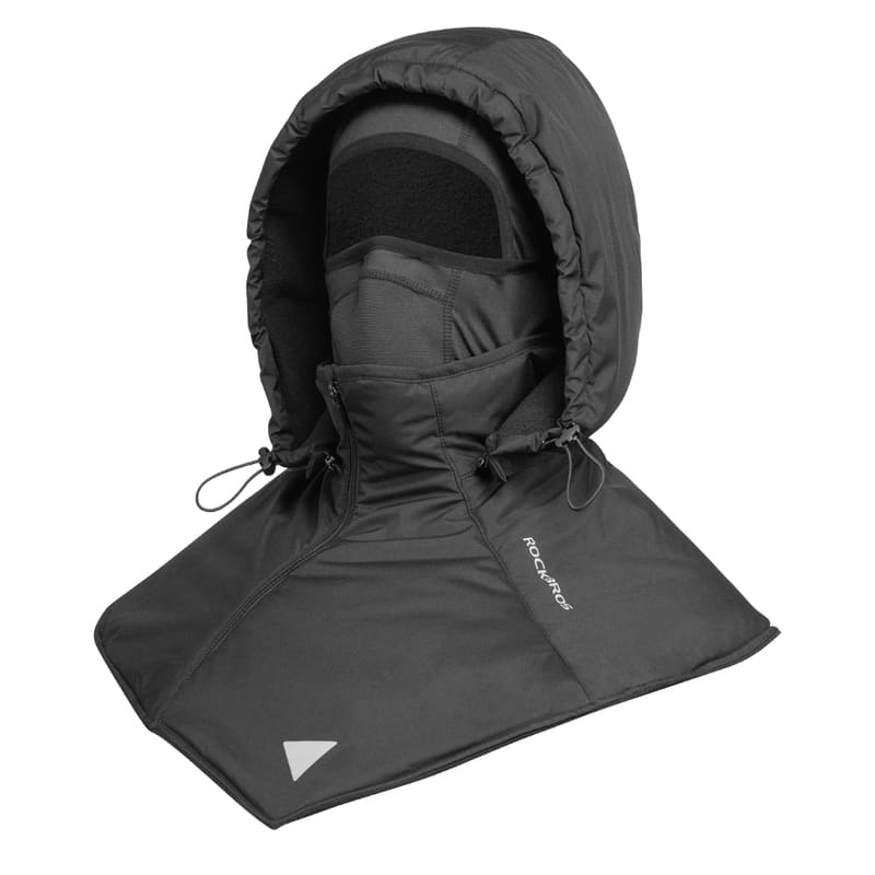 ROCKBROS Thermal Fleece Cycling Balaclava with Detachable Hood and Reflective Logo