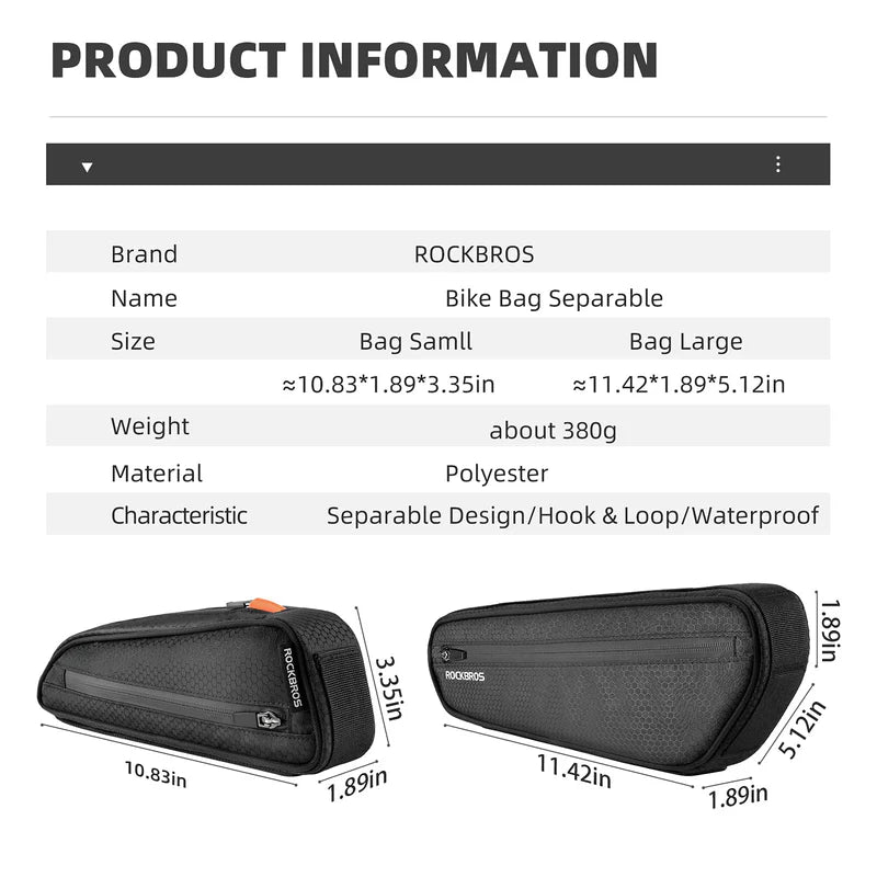 2-in-1 Bike Top Tube & Frame Bag