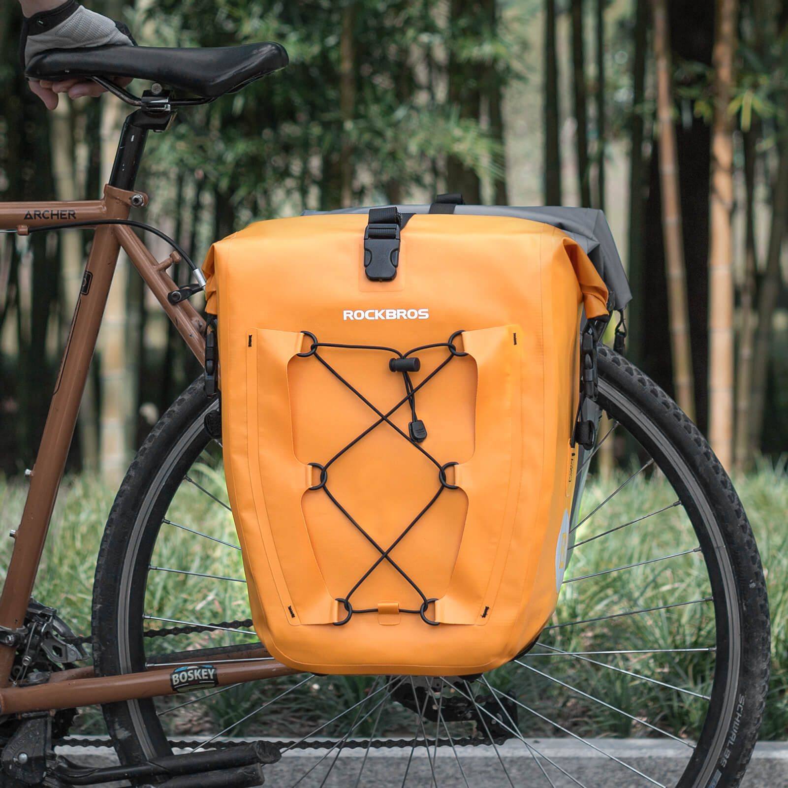 ROCKBROS waterproof cycling pannier bag with reflective logo
#Color_Orange