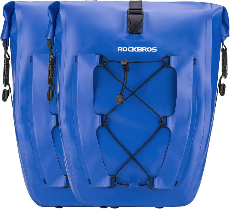 ROCKBROS waterproof cycling pannier bag with reflective logo
#Color_Blue