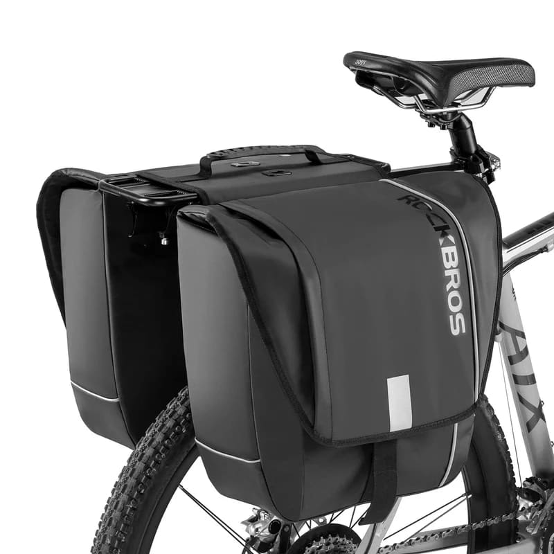 ROCKBROS Waterproof 30L Bike Rear Rack Pannier Bag for Long-Distance Cycling