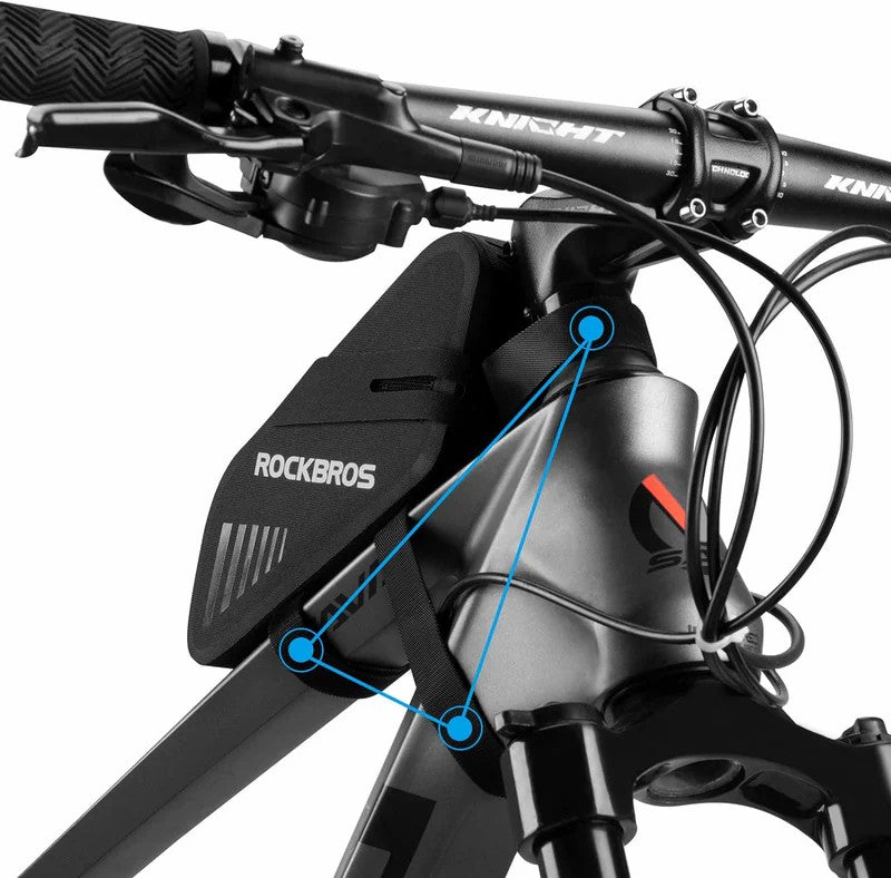 ROCKBROS waterproof bike saddle bag and top tube bag, small lightweight cycling seat pack for road and mountain bikes