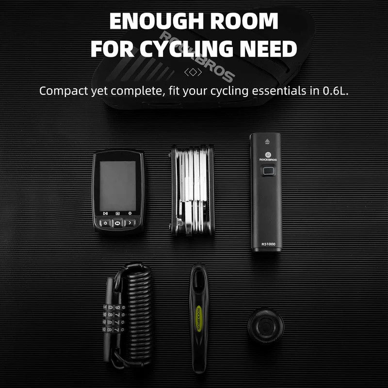 ROCKBROS waterproof bike saddle bag and top tube bag, small lightweight cycling seat pack for road and mountain bikes