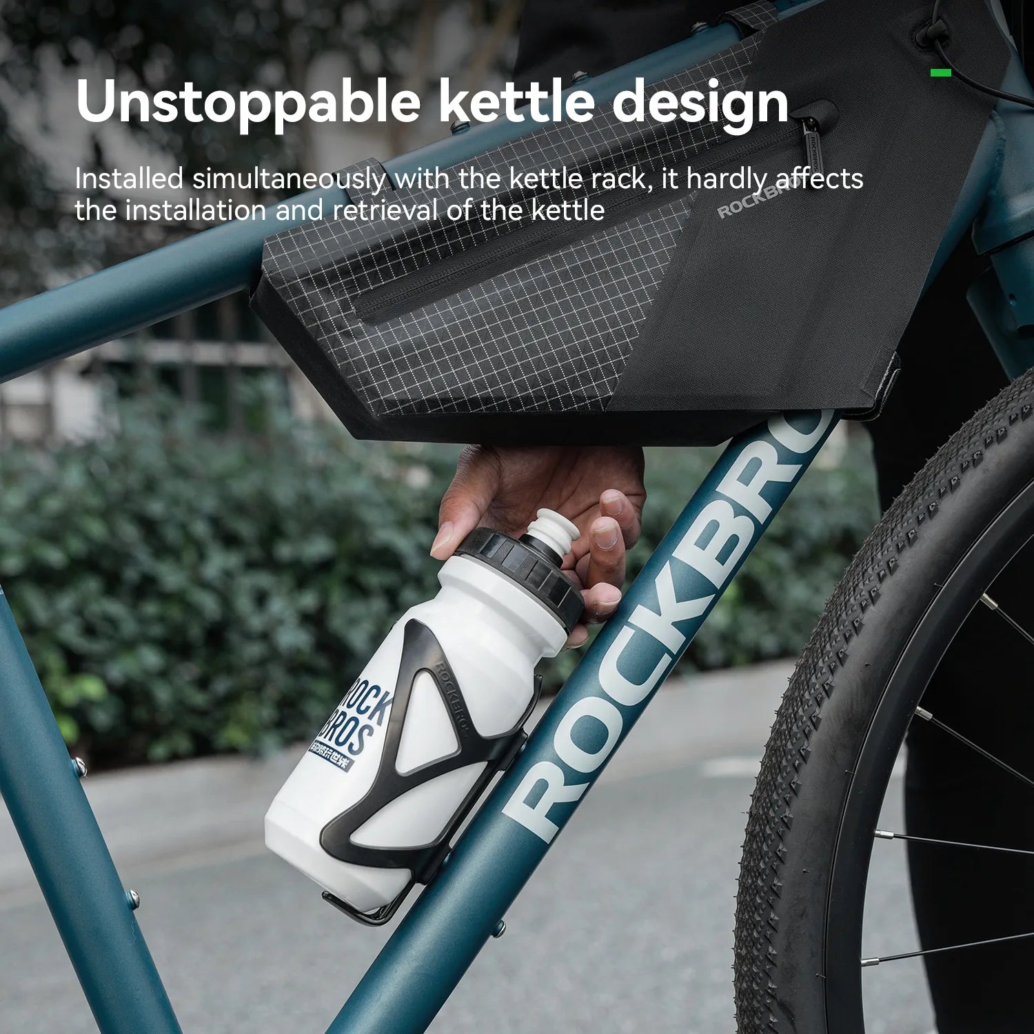 Fully waterproof cycling frame bag with seamless welded construction for all-weather riding