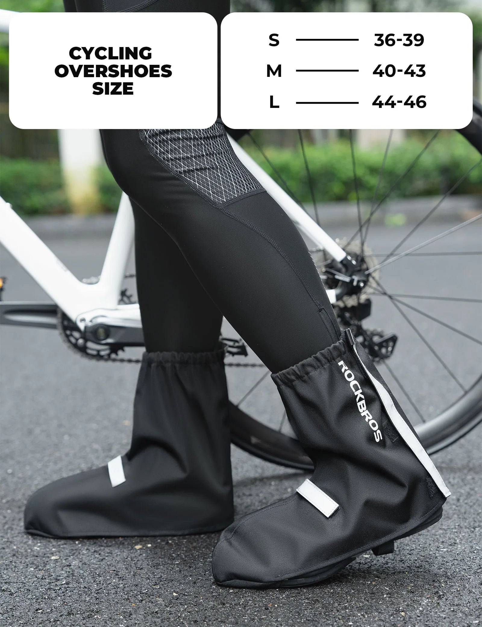 ROCKBROS waterproof cycling shoe covers for rain, snow, and wind protection