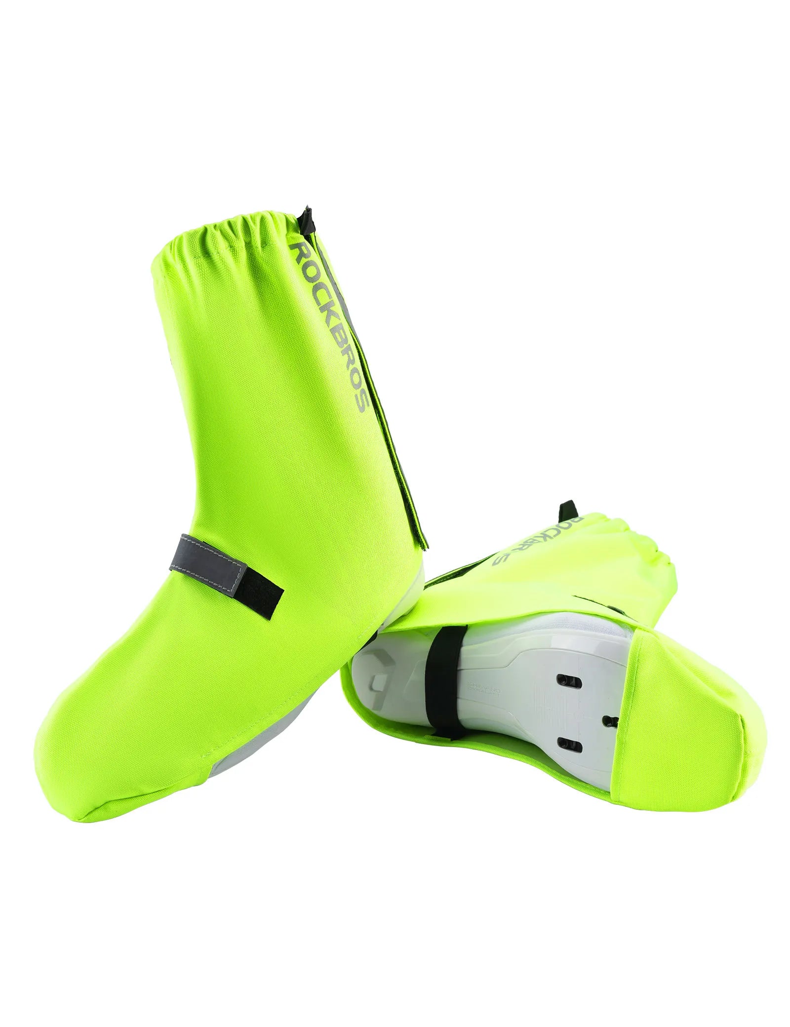 ROCKBROS waterproof cycling shoe covers for rain, snow, and wind protection
#Color_Fluorescent Green