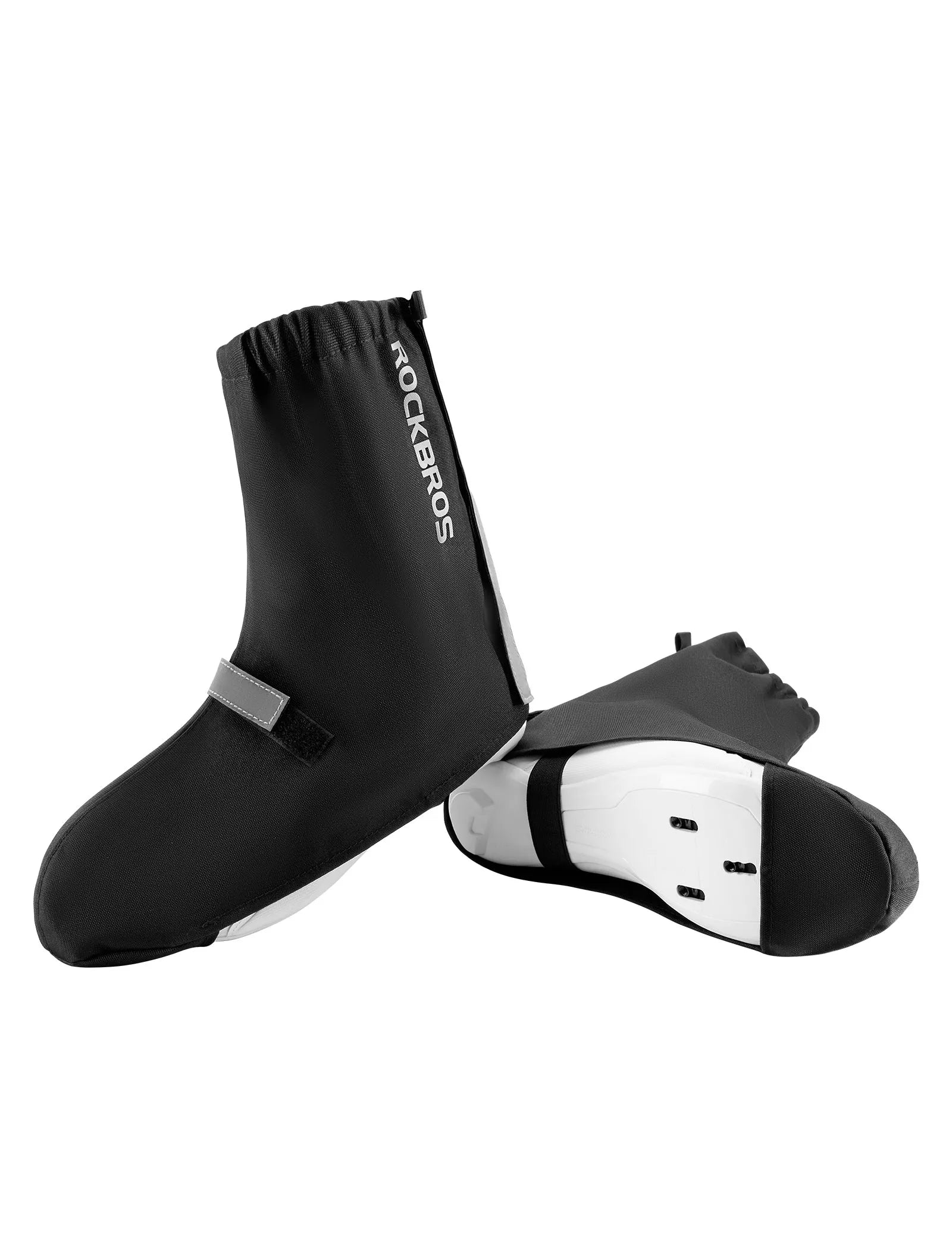 ROCKBROS waterproof cycling shoe covers for rain, snow, and wind protection
#Color_Black