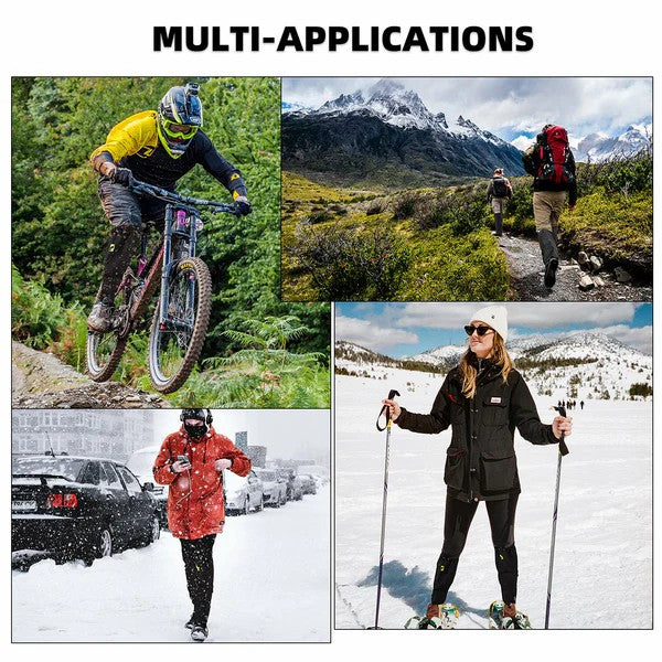 ROCKBROS Waterproof Leg Gaiters for hiking, skiing, and outdoor activities, protecting legs from water, mud, and debris