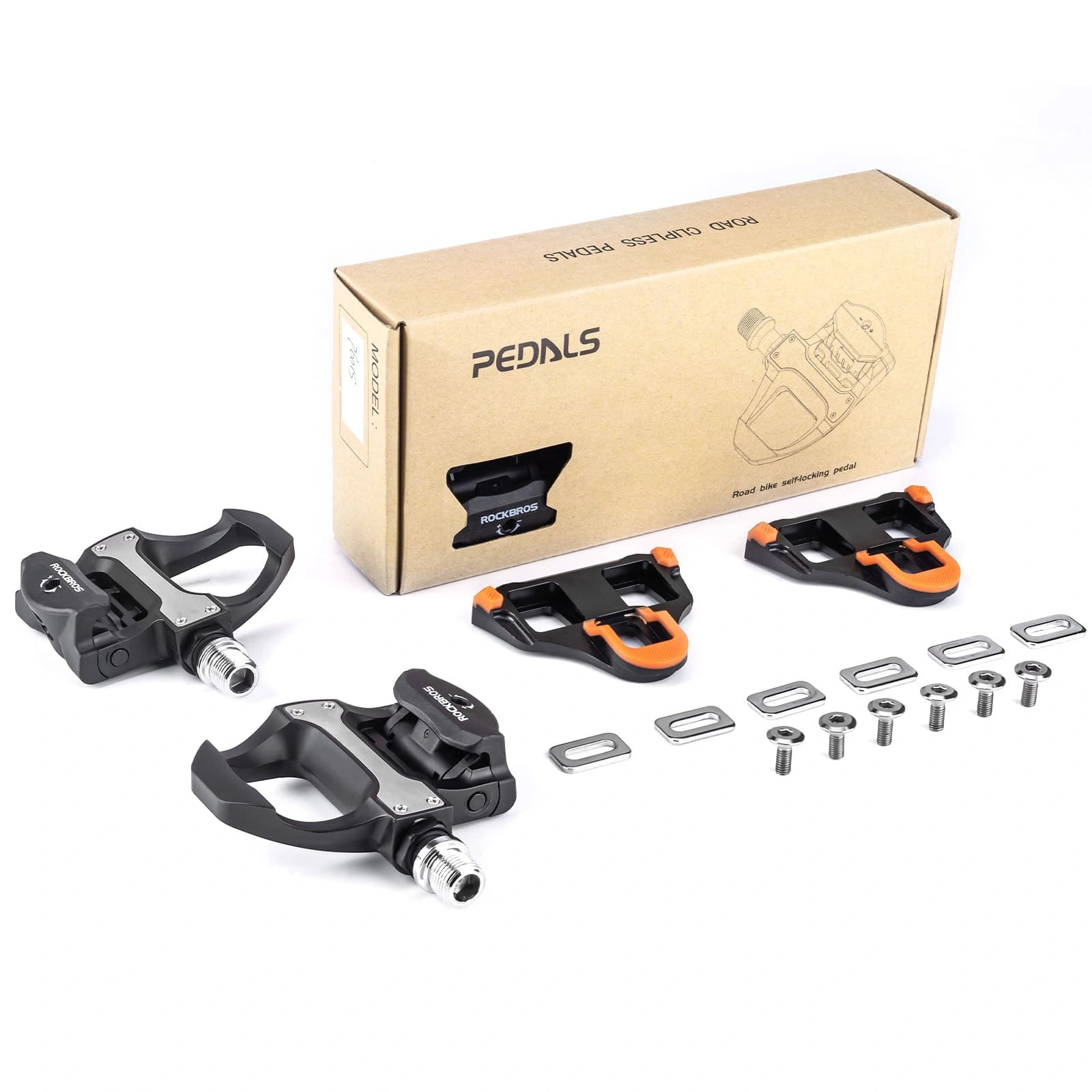 ROCKBROS Wide Durable Nylon SPD Road Bike Pedals with Cr-Mo Steel Axle, Adjustable Tension, and Sealed Bearings