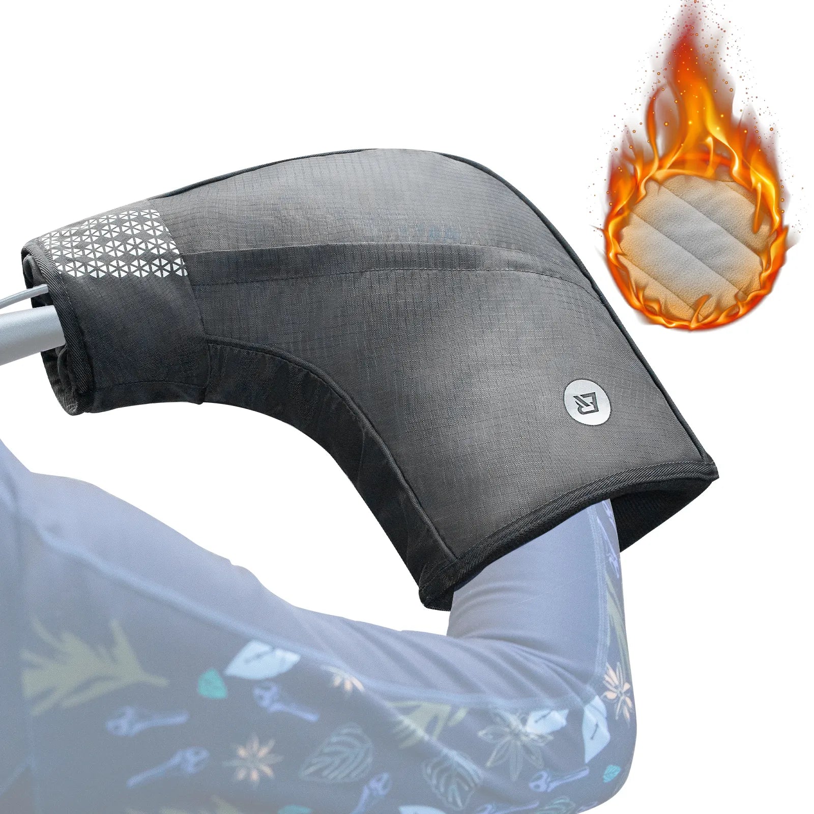 ROCKBROS windproof bike bar mitts with thermal fleece for cold weather cycling